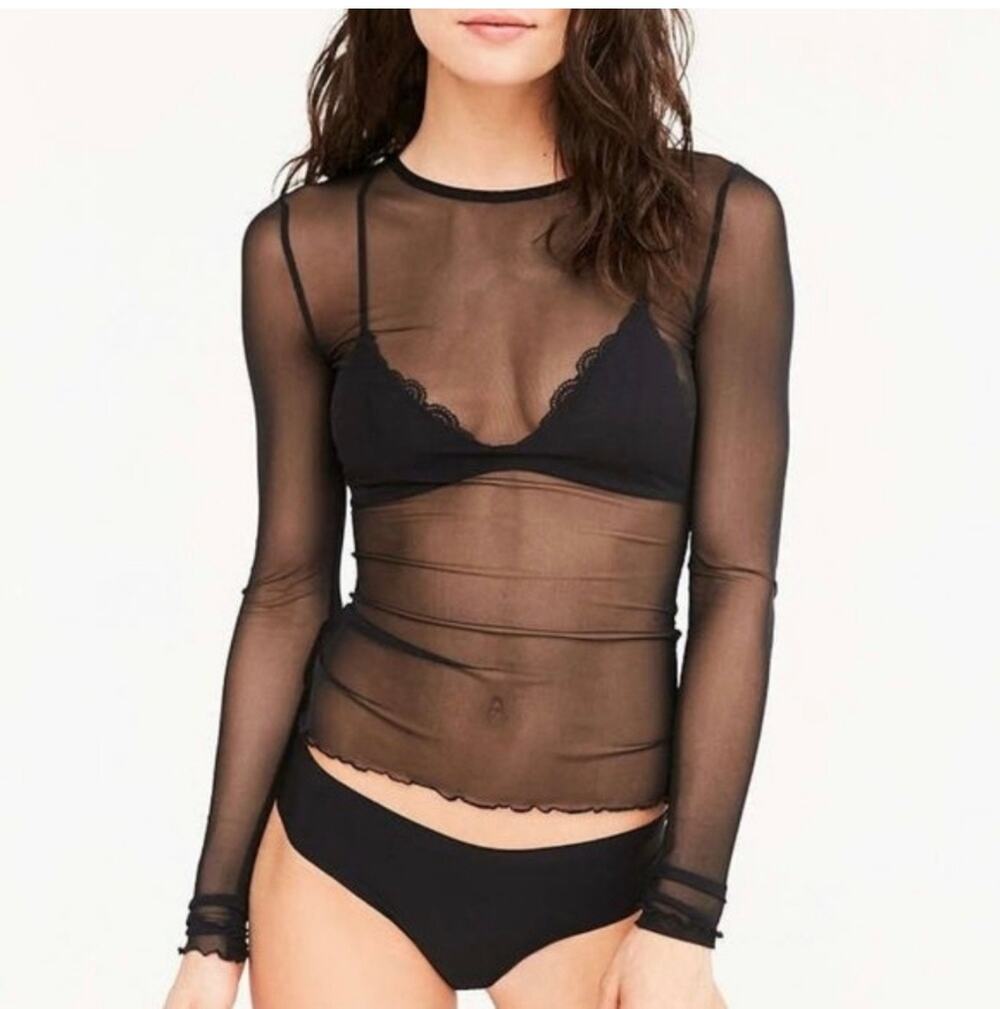 Urban Outfitters Out From Under Mesh Long Sleeve Top Women's Size L